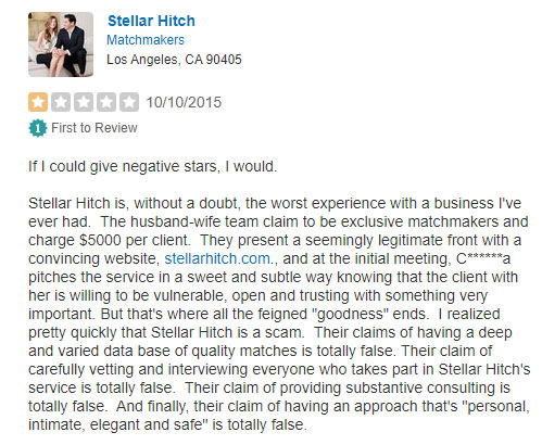 Stellar Hitch Yelp review