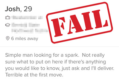 Tinder profile text male