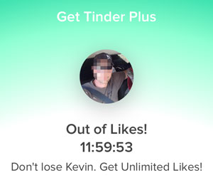 out of likes on Tinder