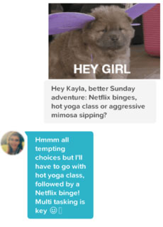 pick up line about better Sunday adventure with cute puppy GIF