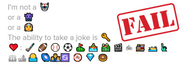 Too many emoji in a Tinder profile