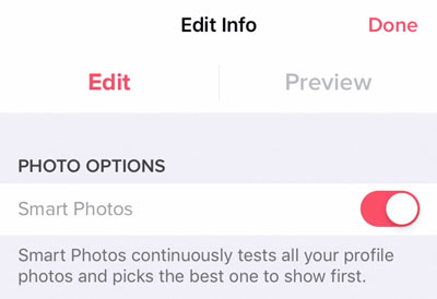 Turn on Tinder Smart Photos