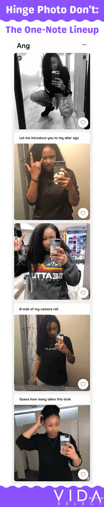 7 Ways To Attract Better Matches With Your Hinge Photos! 4 Hinge photo bad examples for girls