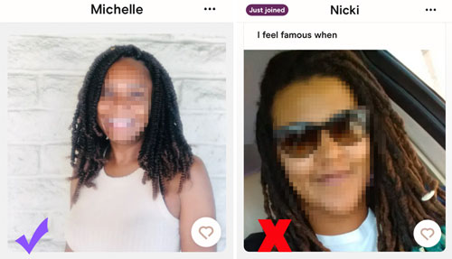 7 Ways To Attract Better Matches With Your Hinge Photos! 14 Example of good and bad eye contact in a photo