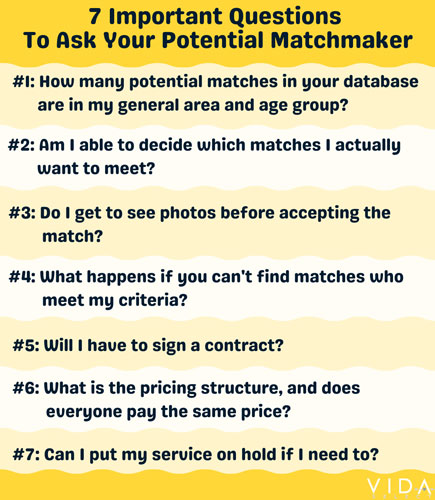 7 important questions to ask your potential matchmaker