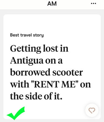 Hinge answer that showcases spontaneity