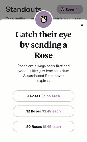 How much Hinge roses cost