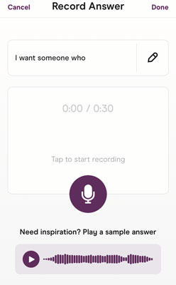 how to record a voice prompt on Hinge