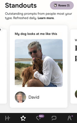 Hinge Standout profile example