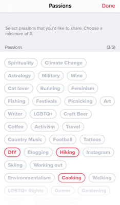 How to add Tinder Interests to your bio