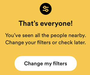 Bumble out of people notification