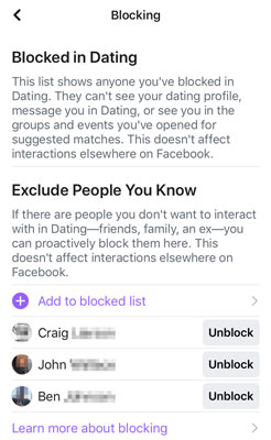 Facebook Dating Privacy: What You Need To Know 4 How to unblock someone in Facebook dating