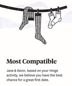 Hinge "Most Compatible" match example