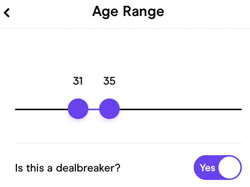 Hinge dealbreaker for age range
