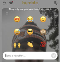 Send a reaction on Bumble