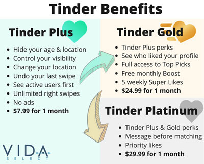 Tinder premium benefits comparison & cost