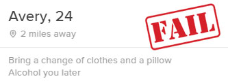Example of a profile that will turn your potential matches off.