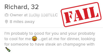 online dating profile example with bad grammar
