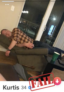 Expert Profile Tips For Men That Will Double Your Tinder Matches! 2 Primary Tinder photo of guy sleeping on recliner.