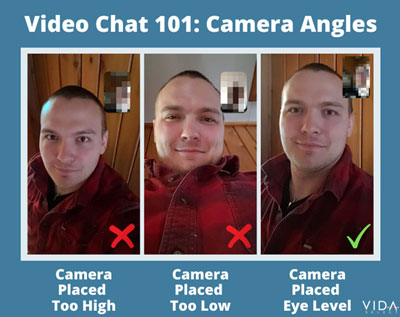 Camera angle tip for video chat