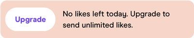 Hinge Likes limit notification