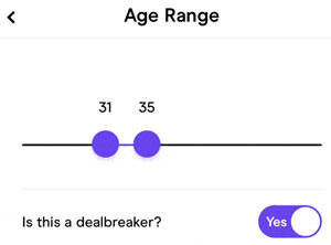 age range dealbreaker on Hinge