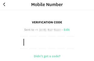 Hinge verification code for mobile device