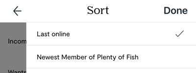 Sort by Last Online