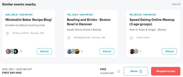 Meetup Boston singles events