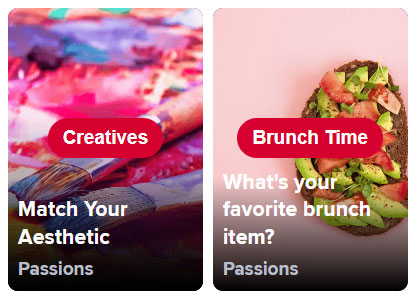 Tinder Explore: What It Is & How To Get More Matches With It 3 Examples of two Tinder Passions categories in the Explore page
