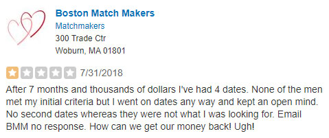 Boston Matchmakers Yelp review