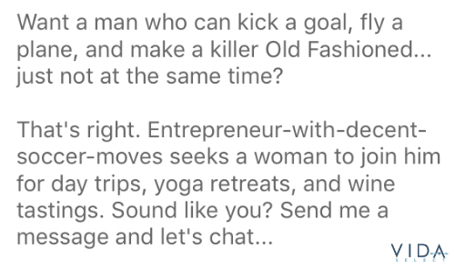 Example of a Bumble bio with a call to action at the end of it.