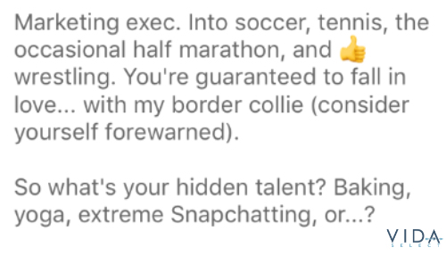 Bumble profile example that makes you look like attractive prospect without sounding like you're bragging.