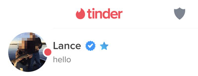 Tinder Super Like message f