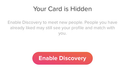 Hidden profile notification on Tinder