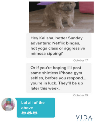 Funny tinder follow up message to send a match who doesn't respond.