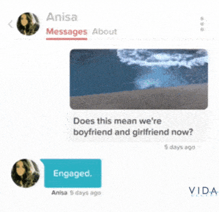 funny tinder message with a hi bear gif