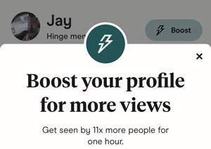 Boost your profile for more views on Hinge