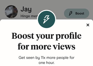 Hinge Boost screen
