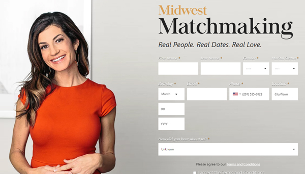Midwest Matchmaking homepage with matchmaker Courtney Quinlan