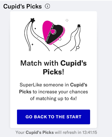 Cupid's Picks SuperLike popup