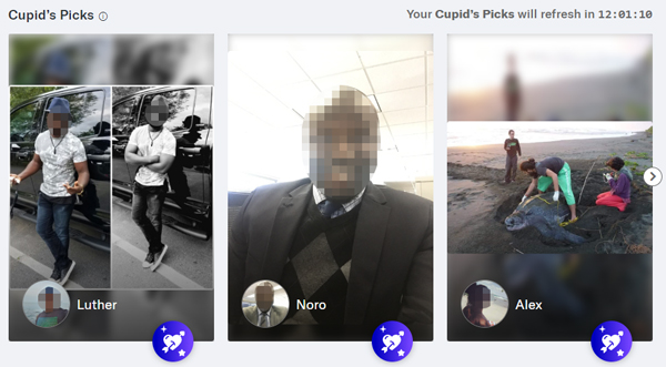 Cupid's Pick feed on OkCupid