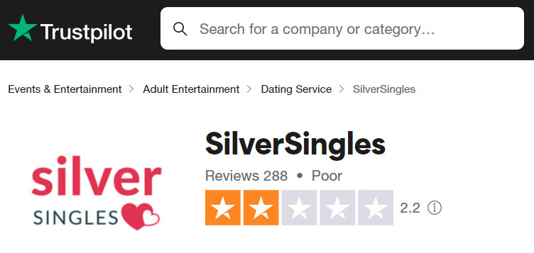 SilverSingles Trustpilot review