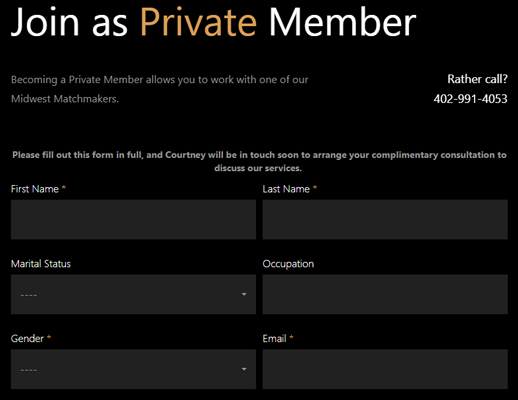 Private membership form