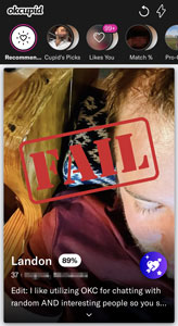 OkCupid SuperLike Explained: How It Works, 2023 Cost & More! 6 Example of a bad primary photo on OkCupid.