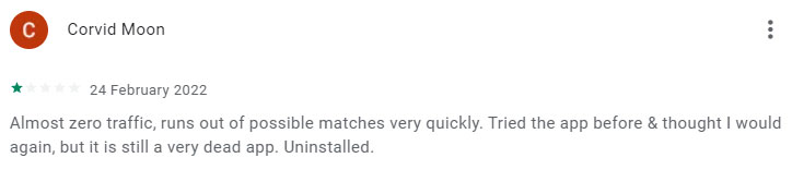 1-star Grazer Google Play review