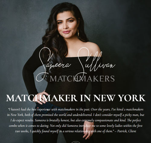 Sameera Sullivan Matchmakers NYC website