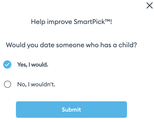 SmartPick survey question about kids