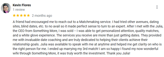 5 star Google review for Something More