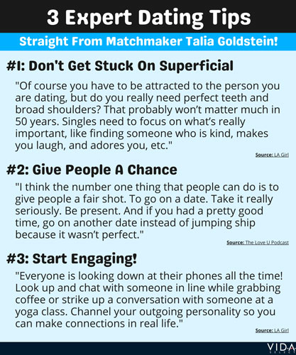 3 dating tips from matchmaker Talia Goldstein